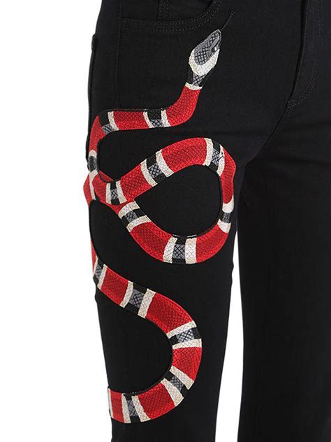 gucci black snake jeans